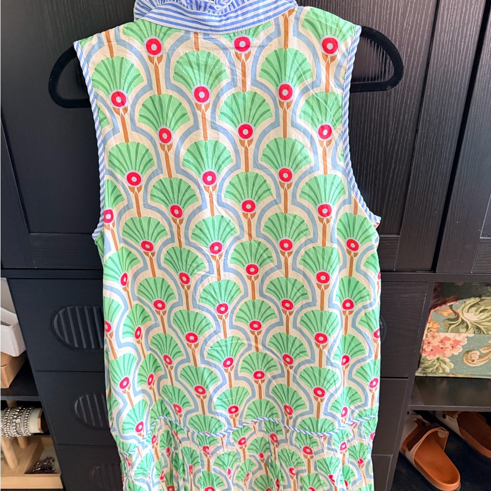 Entro Blue and White Patterned Dress - Picture 4 of 4